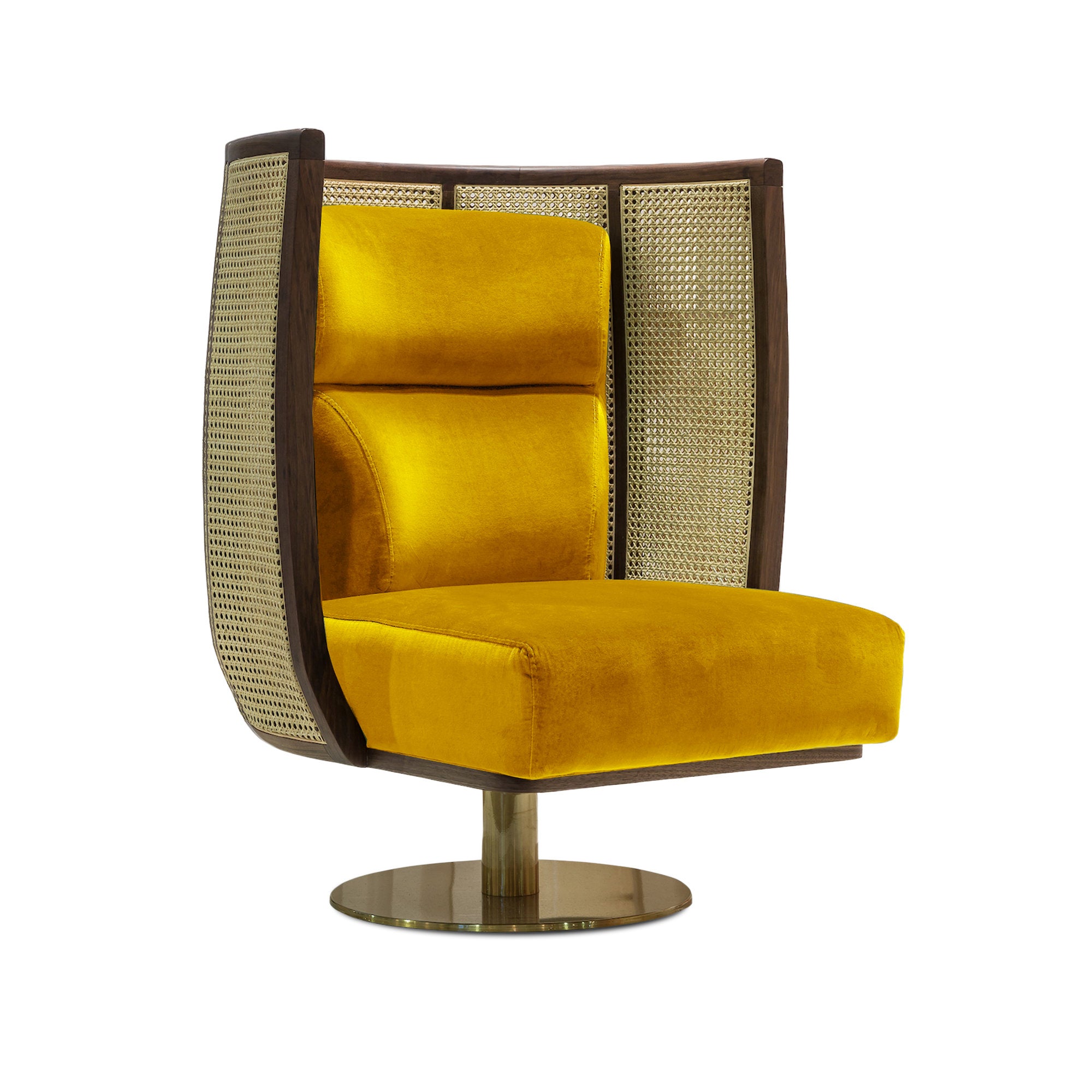 Egoista Swivel Armchair - Velvet 2 (Velvet Safran)-1