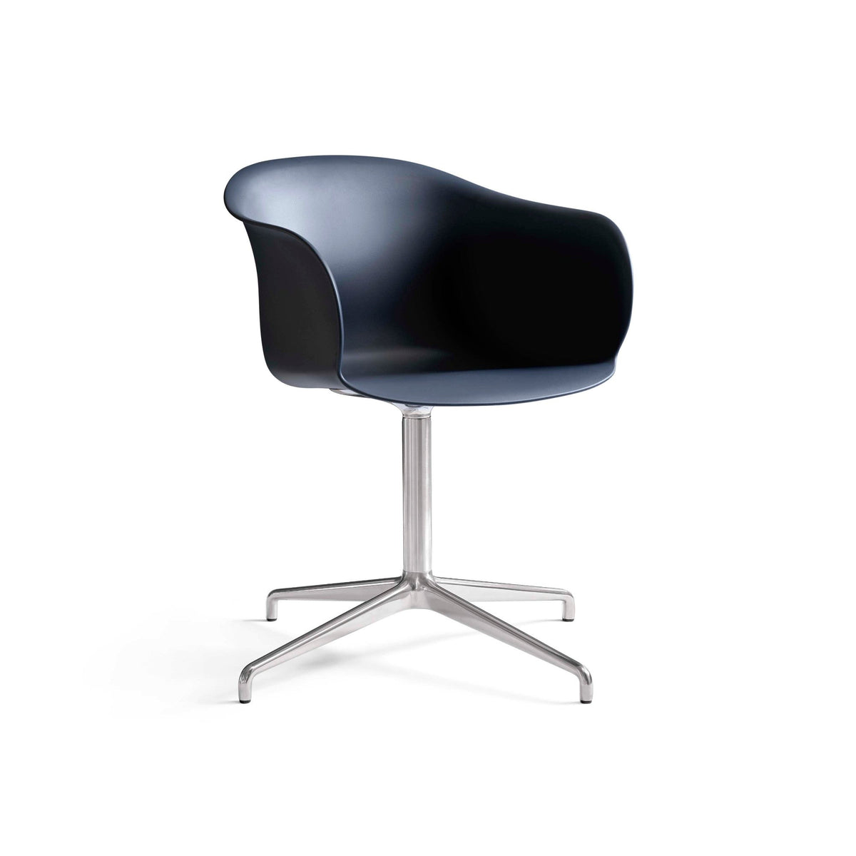 Elefy Dining Chair – 57.5x77 / Polished Aluminium/ Polypropylene (Midnight Blue)-1