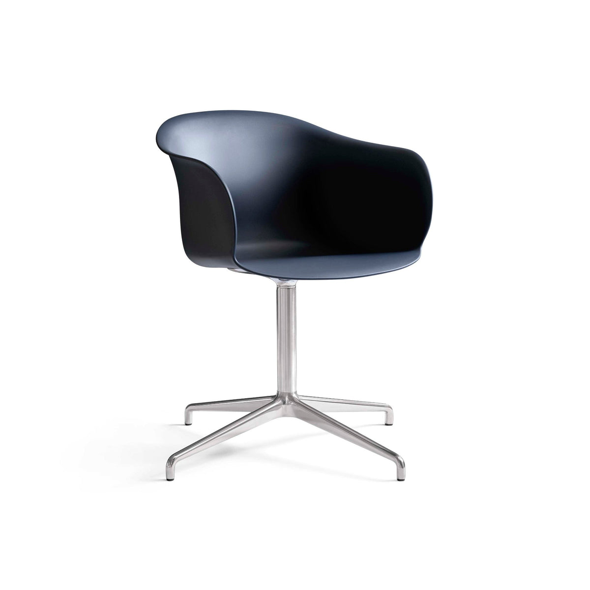 Elefy Dining Chair – 57.5x77 / Polished Aluminium / Polypropylene (Midnight Blue)-1