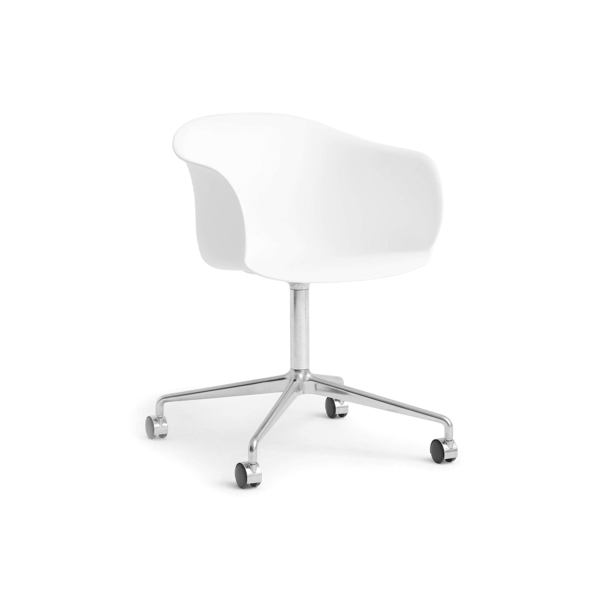 Elefy Home Office Chair – 57.5x77 / Polished Aluminium / Polypropylene (White)-1