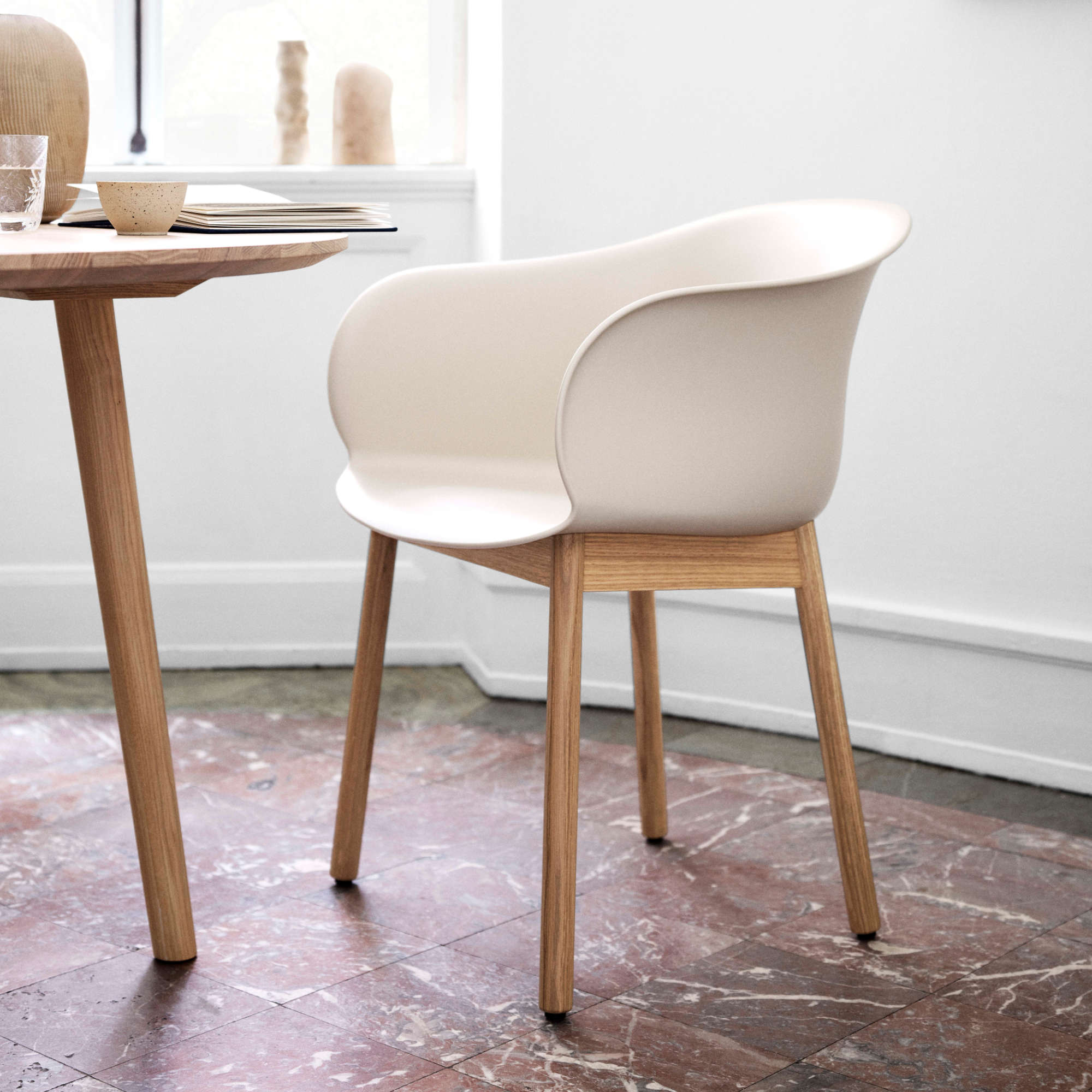 Elefy JH30 Dining Chair - Oak/Soft Beige-2