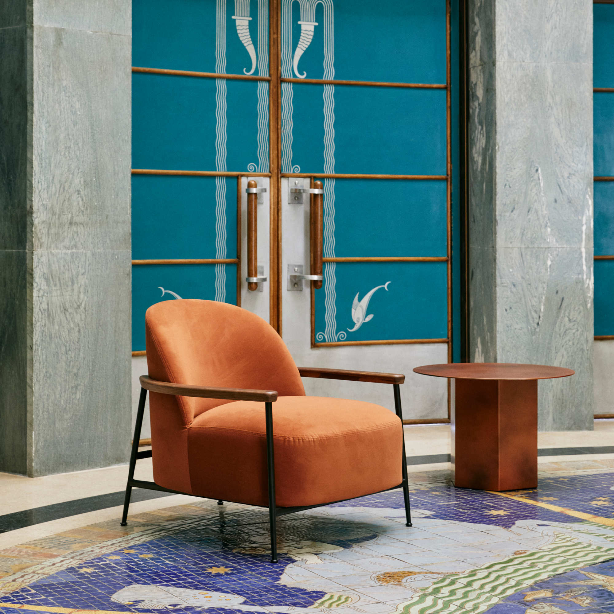 Epic 10074993 Round Side Table - Earthy Red-2