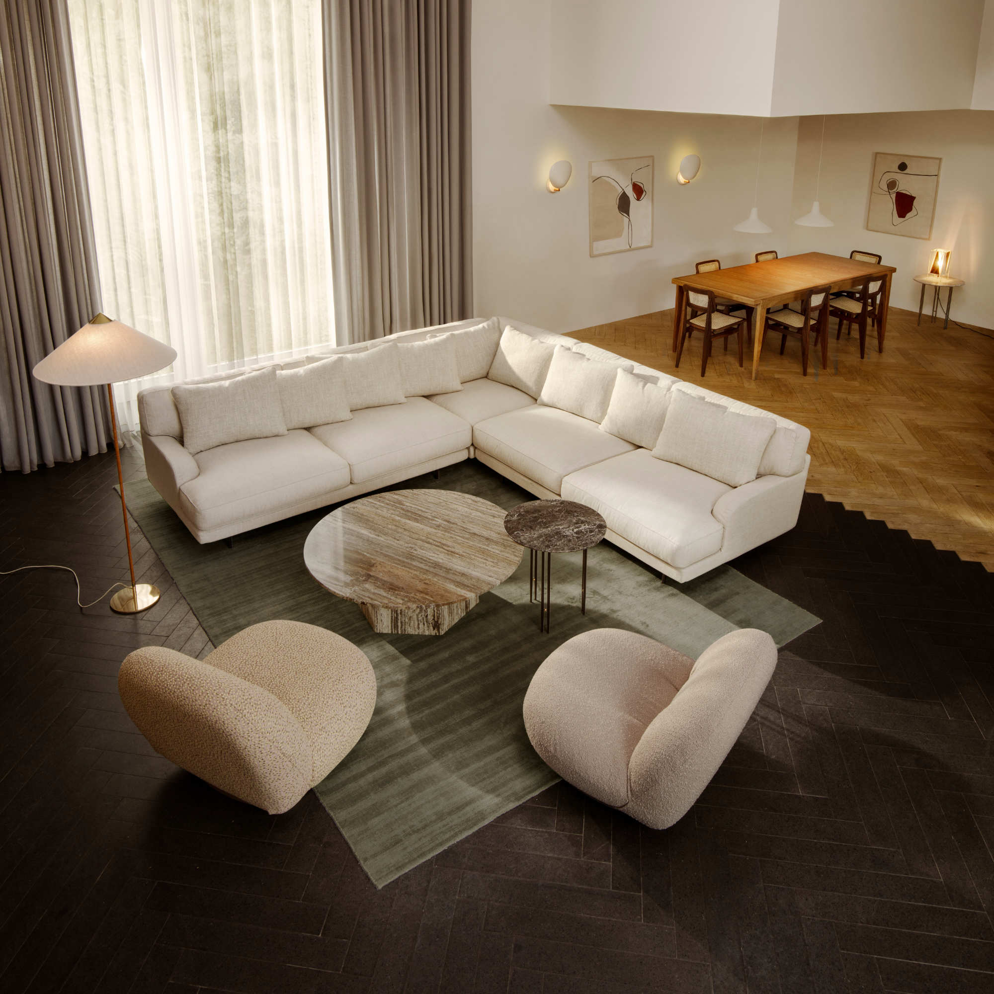 Epic 10085194 Round Coffee Table - Warm Taupe Travertine