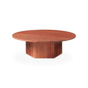 Epic 10042375 Round Coffee Table - Burnt Red Travertine