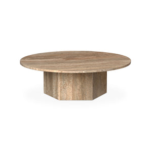 Epic 10085194 Round Coffee Table - Warm Taupe Travertine