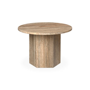 Epic 10085195 Round Coffee Table - Warm Taupe Travertine