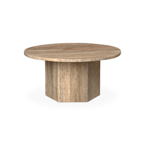 Epic 10085196 Round Coffee Table - Warm Taupe Travertine
