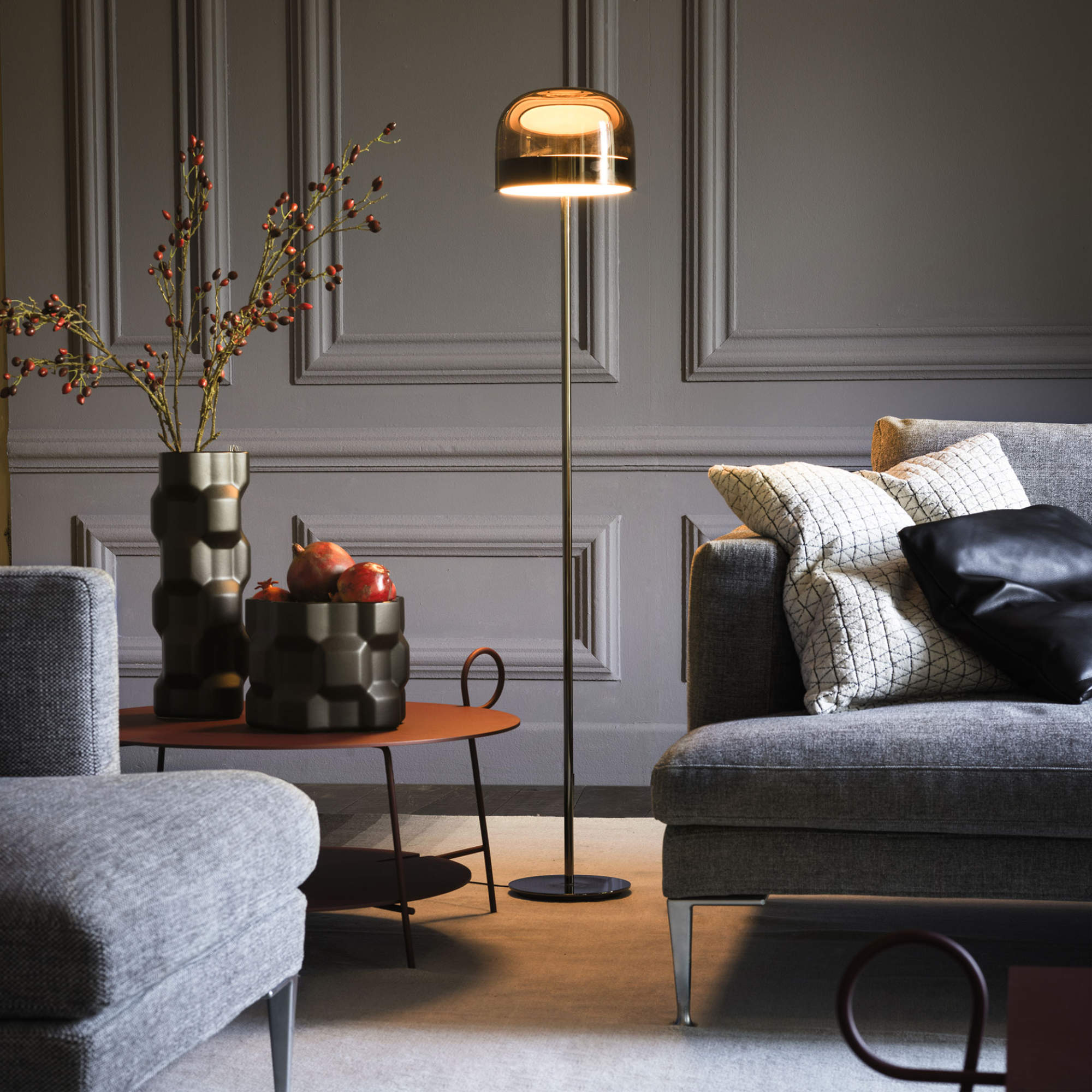 Equatore Medium Floor Lamp - Glossy Black-2