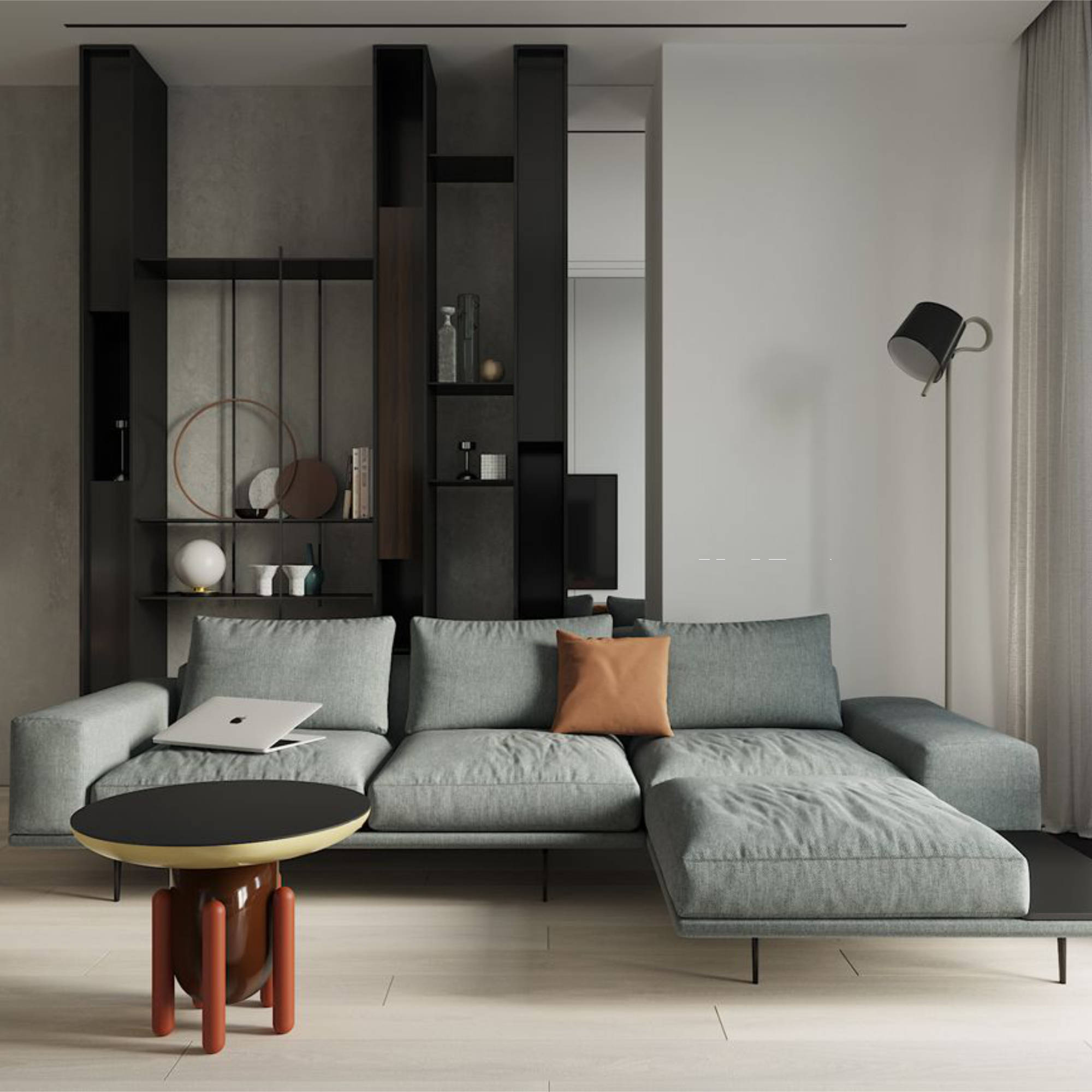 Explorer 2 60 Side Table - Multicolor Dark Blue-2