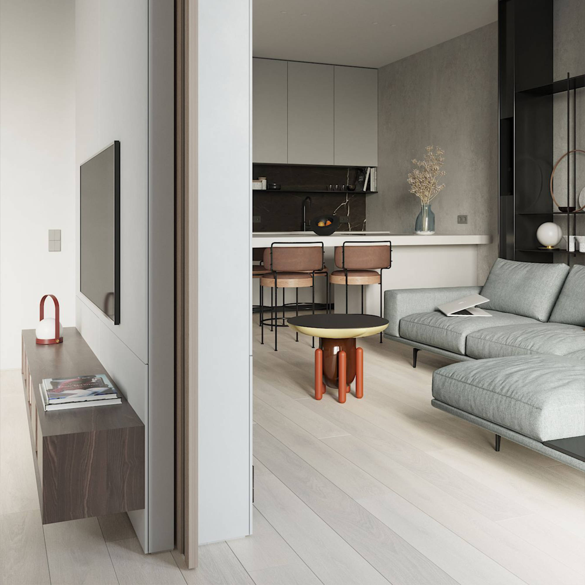 Explorer 2 60 Side Table - Multicolor Dark Blue-3