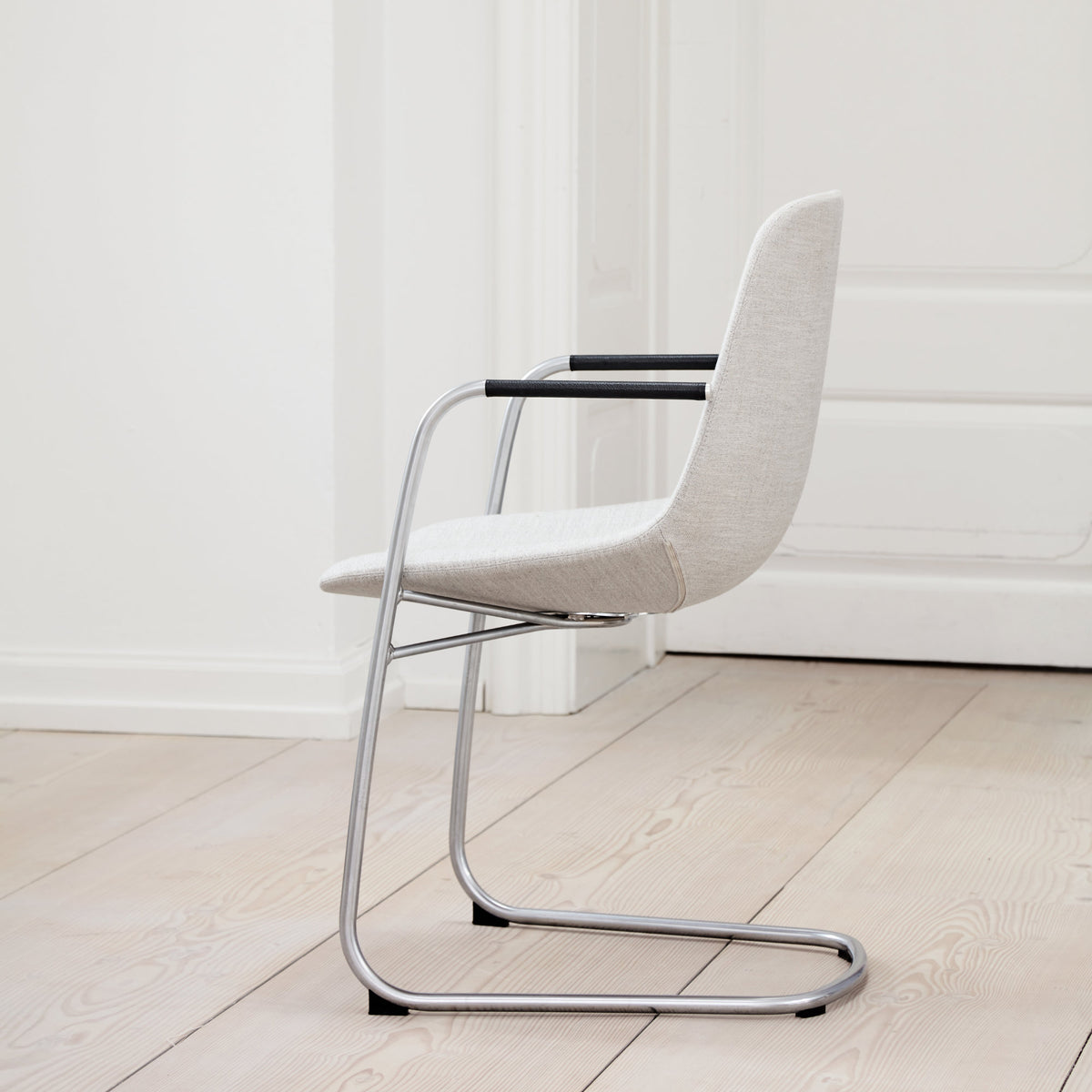 Eyes Dining Chair – 53x84 / Wood (Matte Chrome) / Fabric 2 (Clay 12)-3