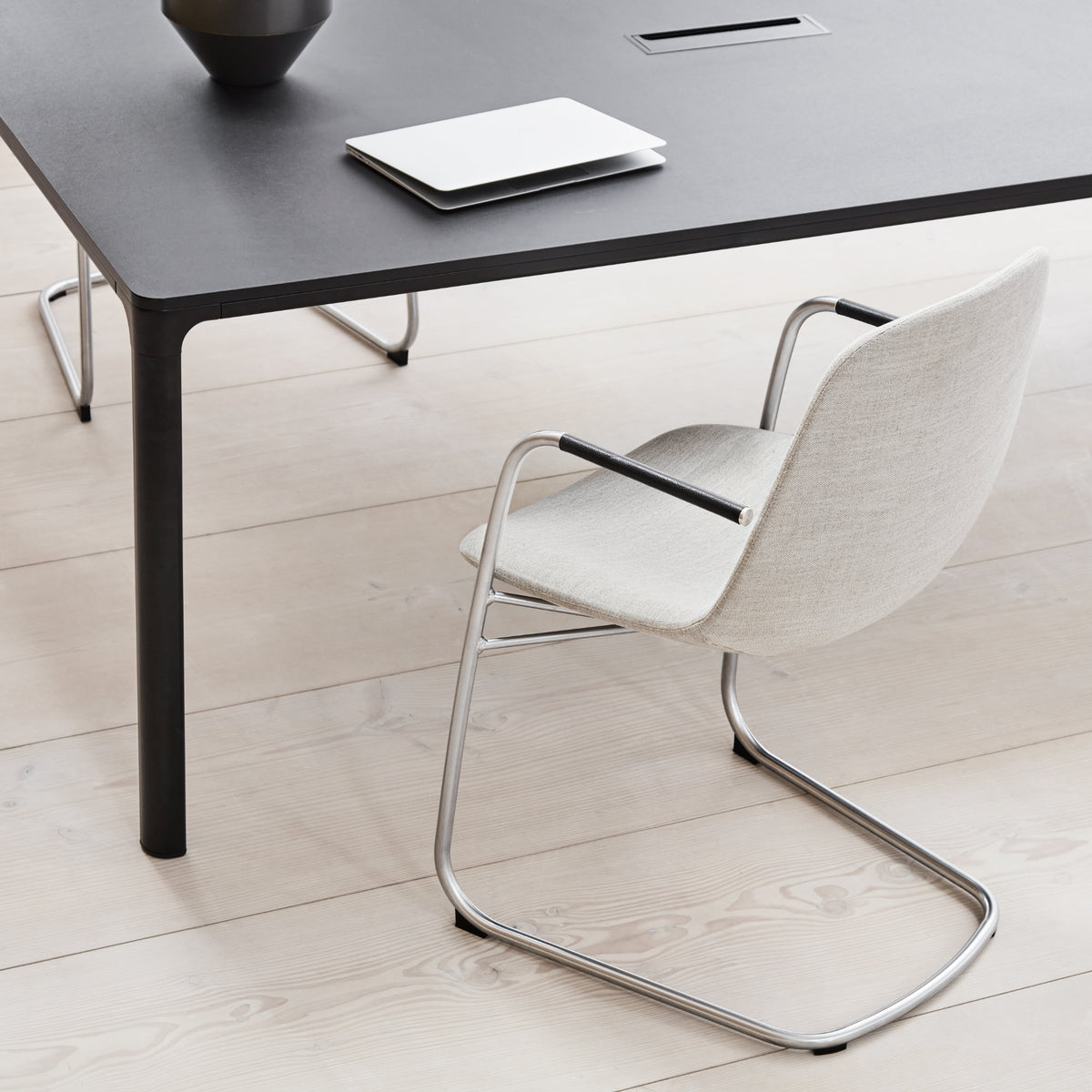 Eyes Dining Chair – 53x84 / Wood (Matte Chrome) / Fabric 2 (Clay 12)-4