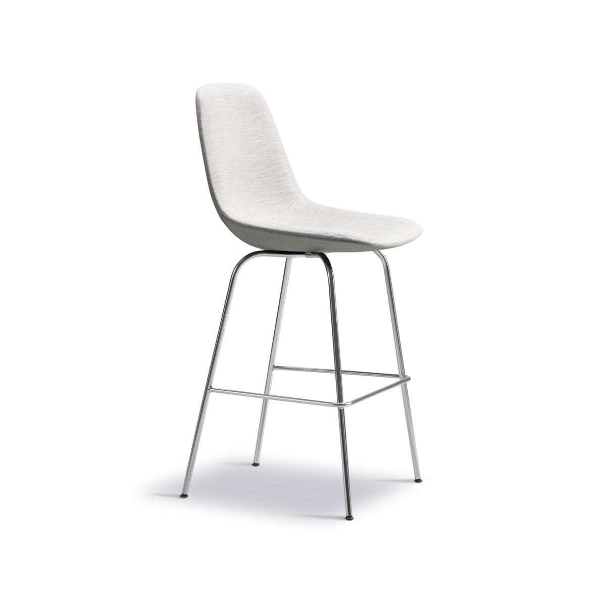 Eyes Bar Stool – 63x104 / Metal (Brushed Steel) / Fabric (Clay 12)-1