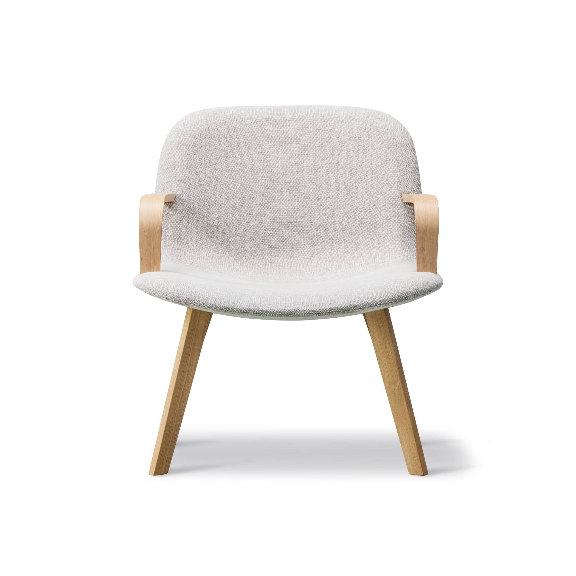 Eyes 4856 Wood Base Lounge Armchair - Oak Lacquered/Fabric 3 (Clay 12)
