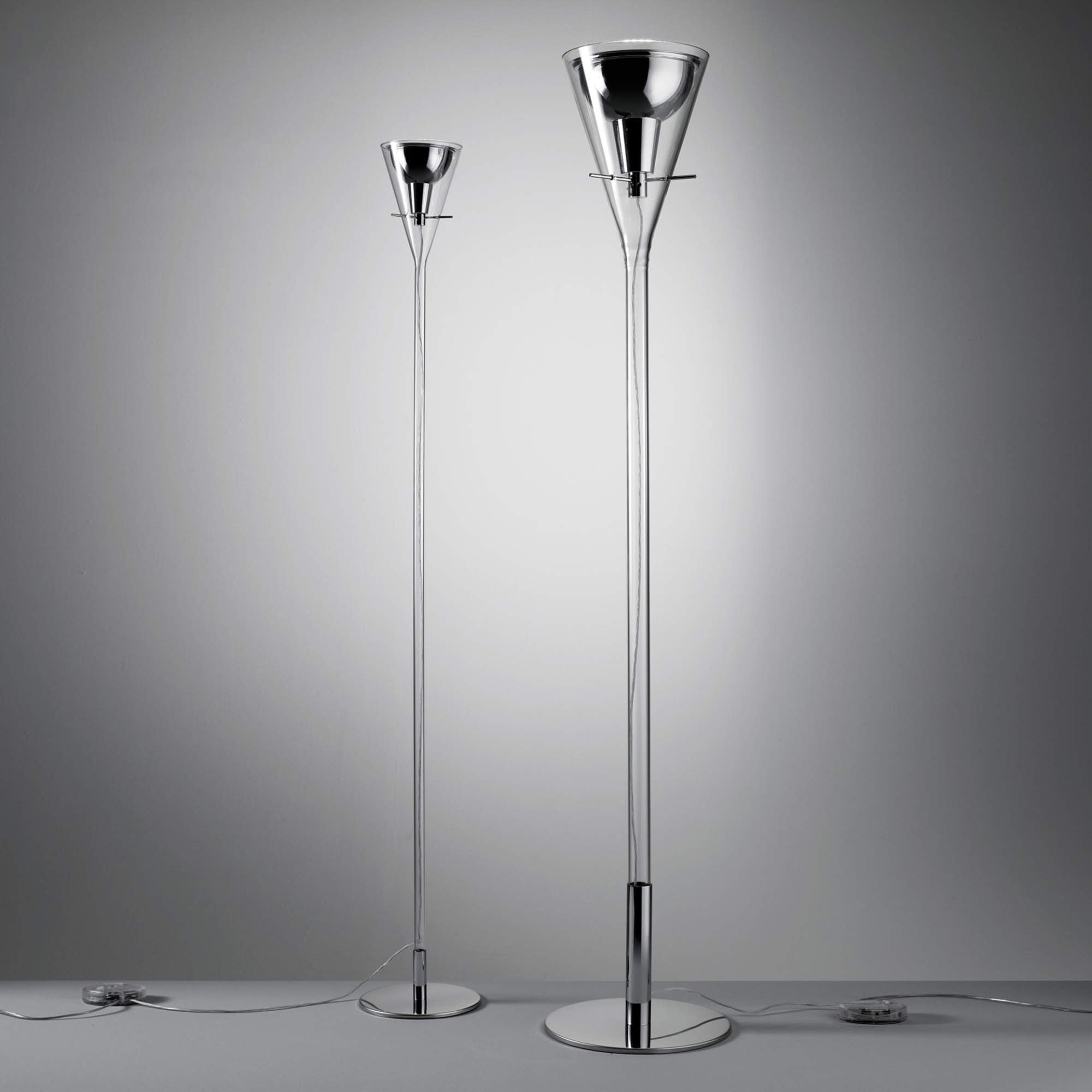 Flute Large Floor Lamp - Clear/Chrome-3