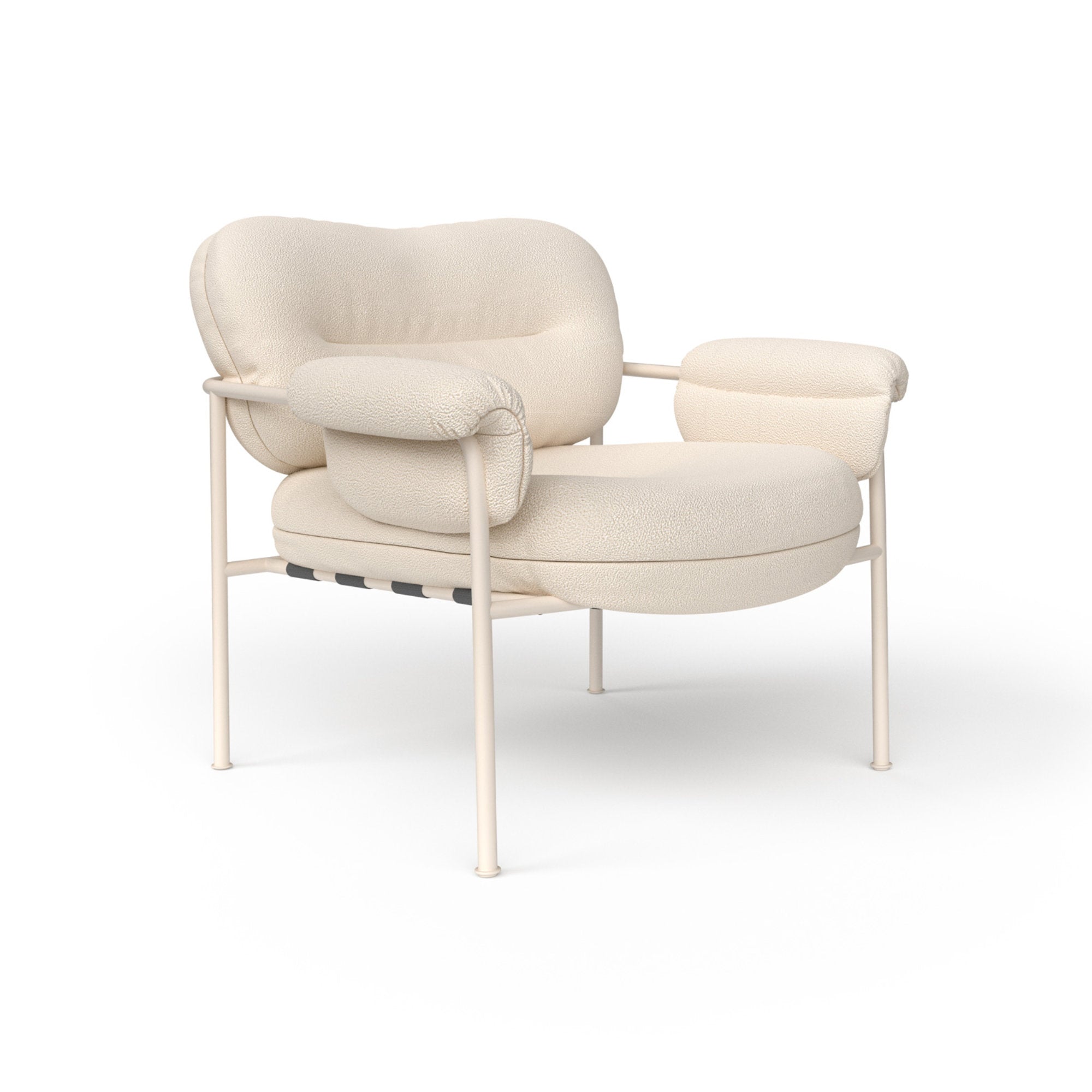 Bollo Lounge Chair - Pearl White/Fabric I (Nimbus 006)-1
