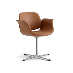 Flamingo 3380 Dining Chair - Brushed Stainless Steel/Leather 3 (Max 95)