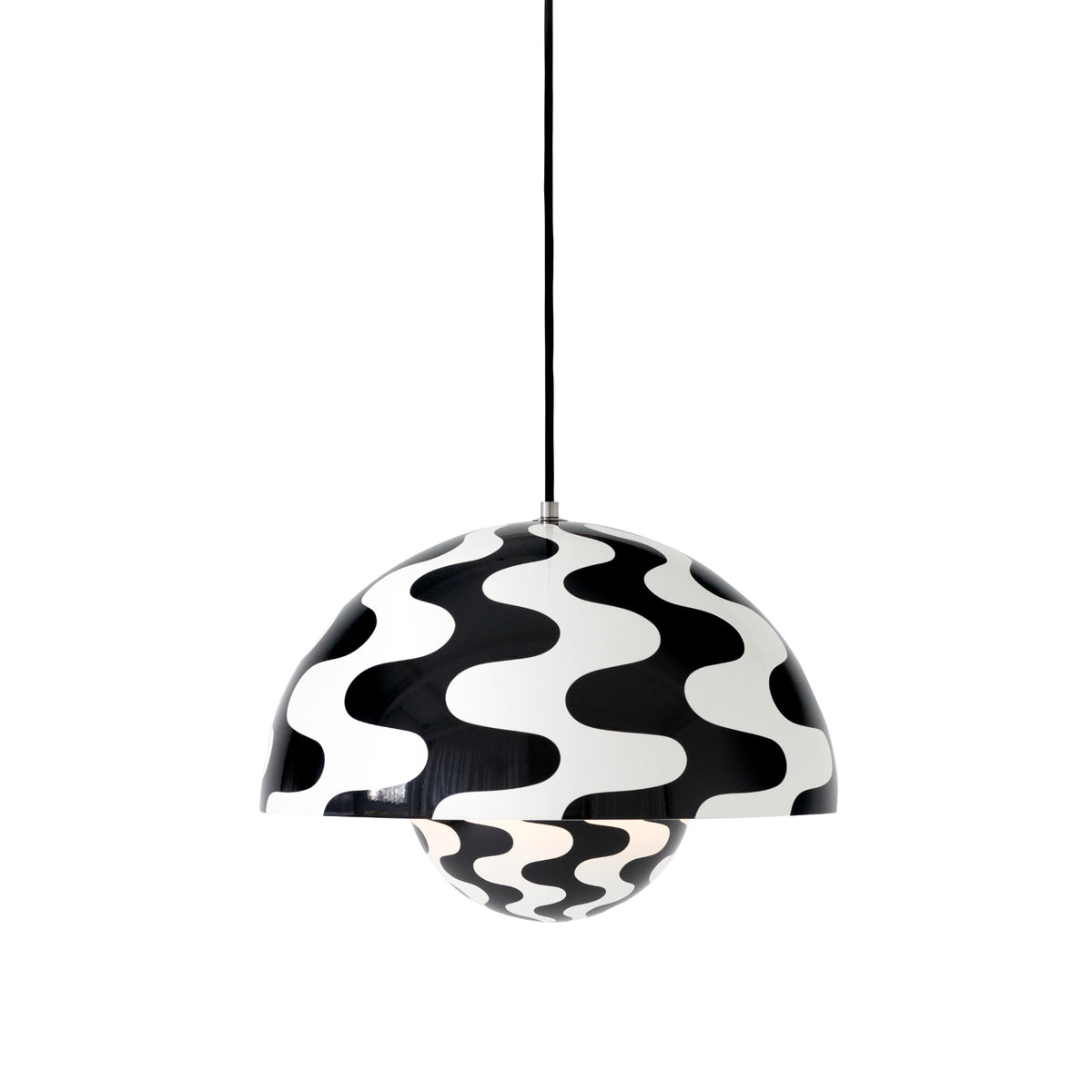 Flowerpot VP7 Pendant Lamp - Black/White Pattern-1