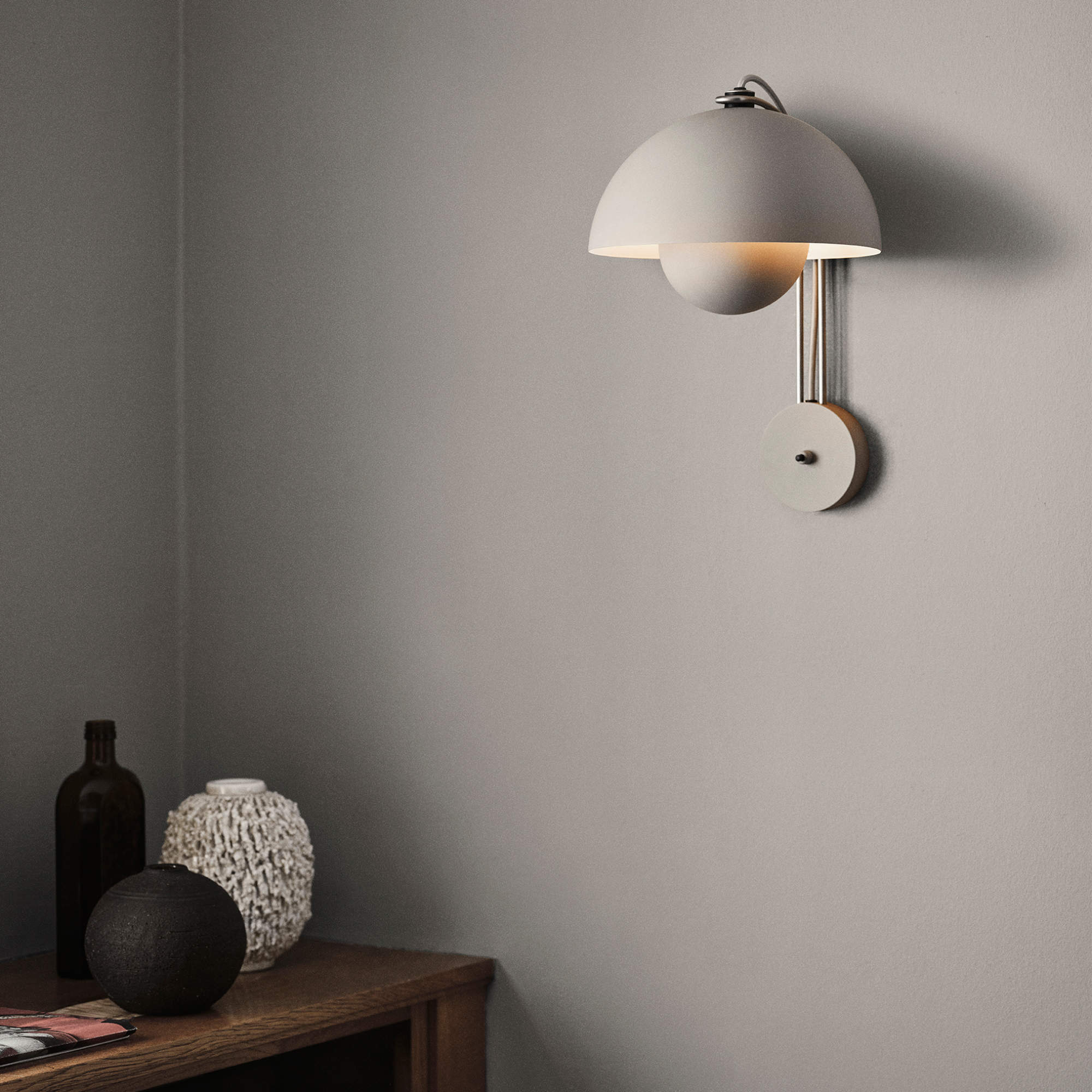 Flowerpot VP8 Wall Lamp - Matt Light Grey