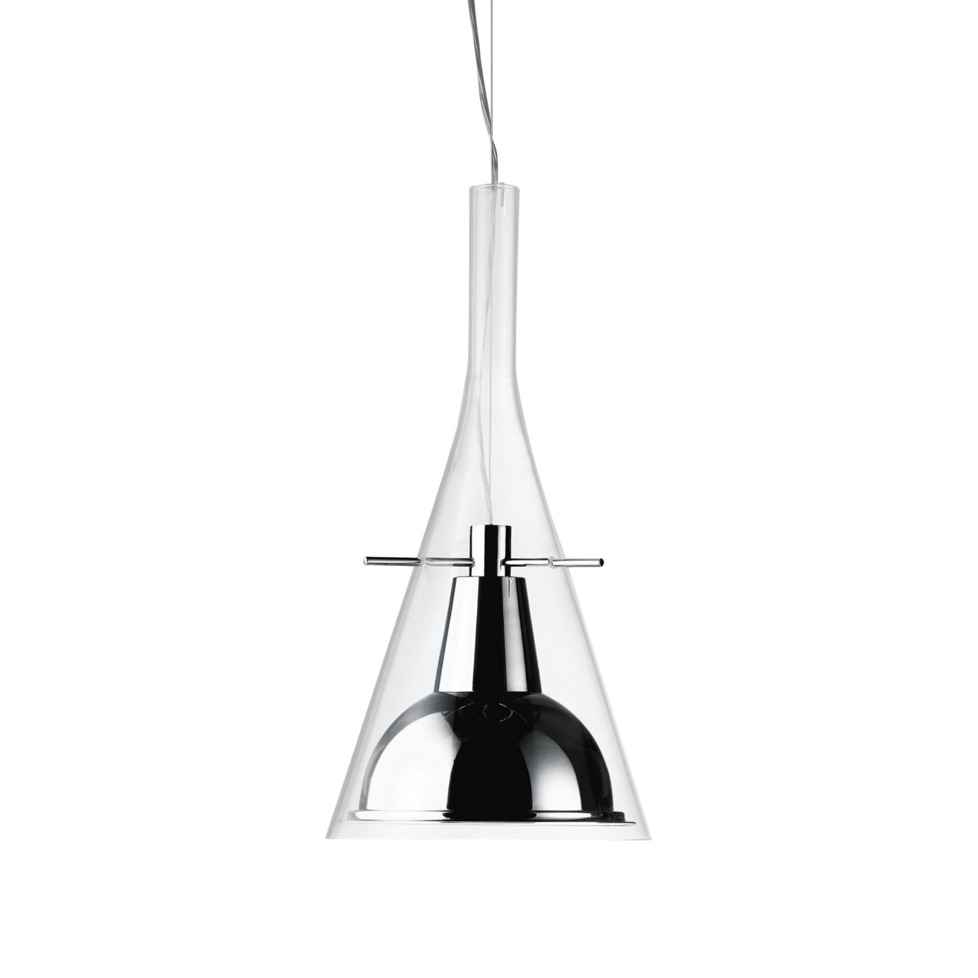 Flute XXL Pendant  Lamp - Clear/Chrome-1