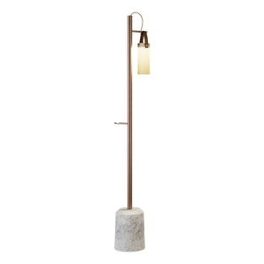 Galerie Medium Floor Lamp - Rose Gold/White