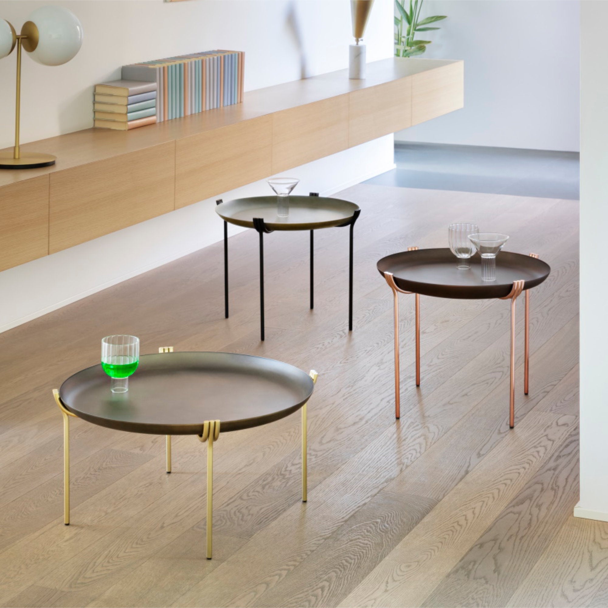 Geo Side Table - Satin Brass/Delabre Bronze-2