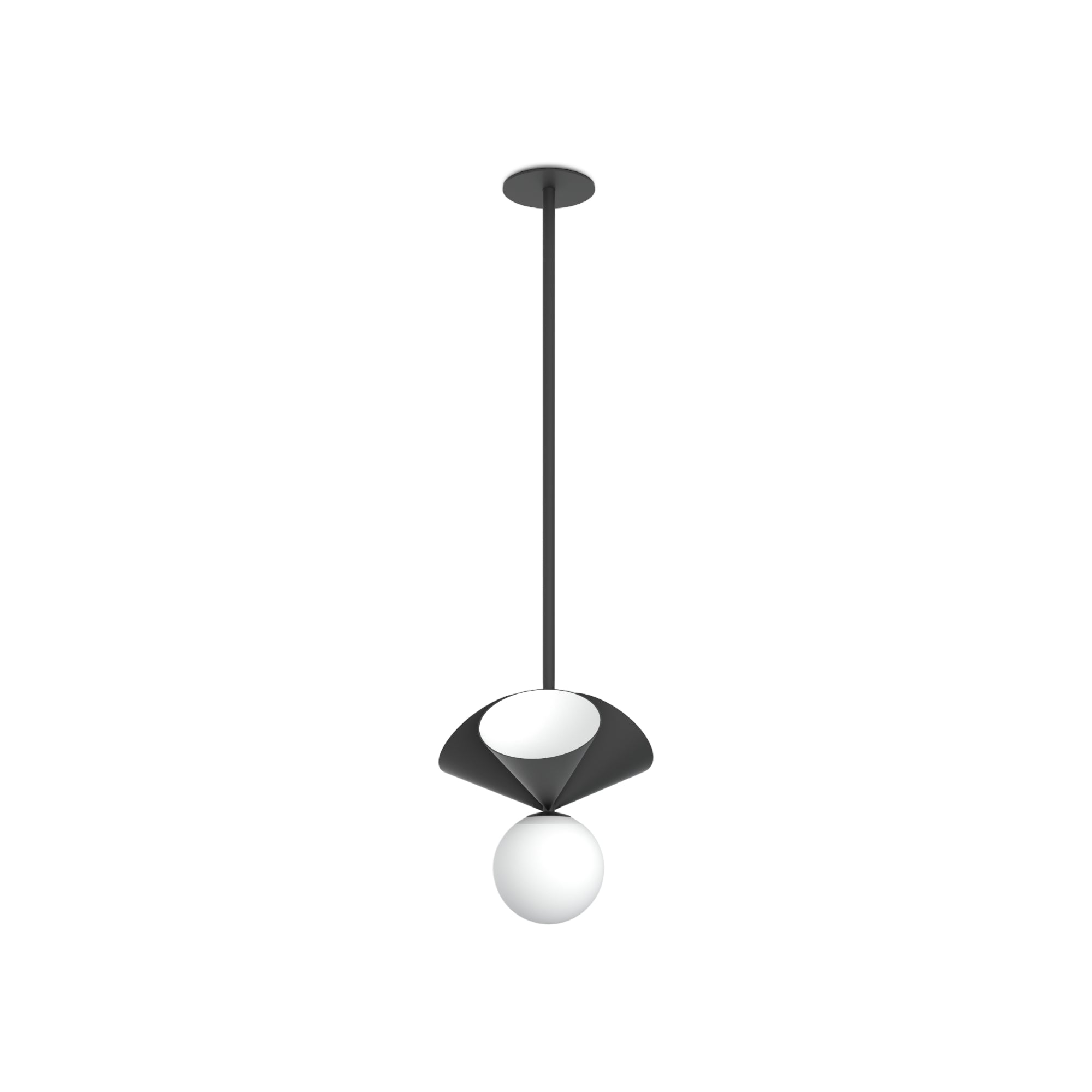 Globe with Three Cones Pendant Lamp - Black