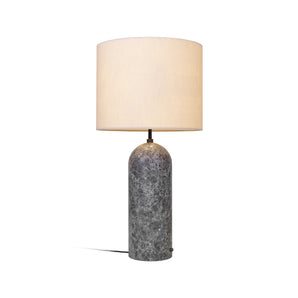 Gravity 10012270 XL Low Floor Lamp - Grey Marble/Canvas Shade