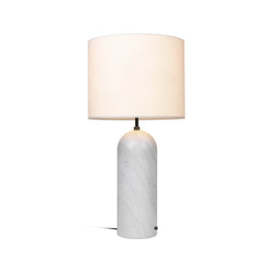 Gravity 10012273 XL Low Floor Lamp - White Marble/White Shade
