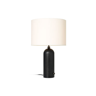 Gravity 10012311 Large Table Lamp - Blackened Steel/White Shade
