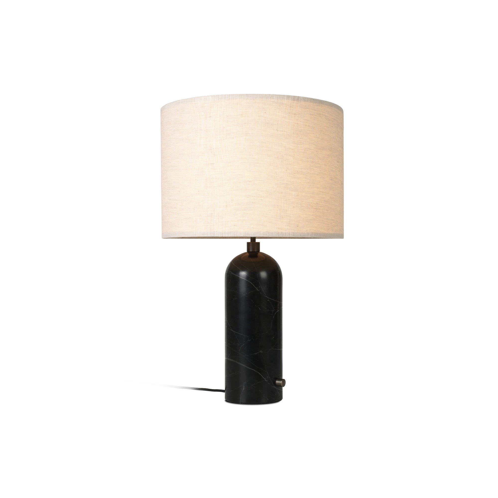 Gravity 10012316 Large Table Lamp - Black Marble/Canvas Shade-1