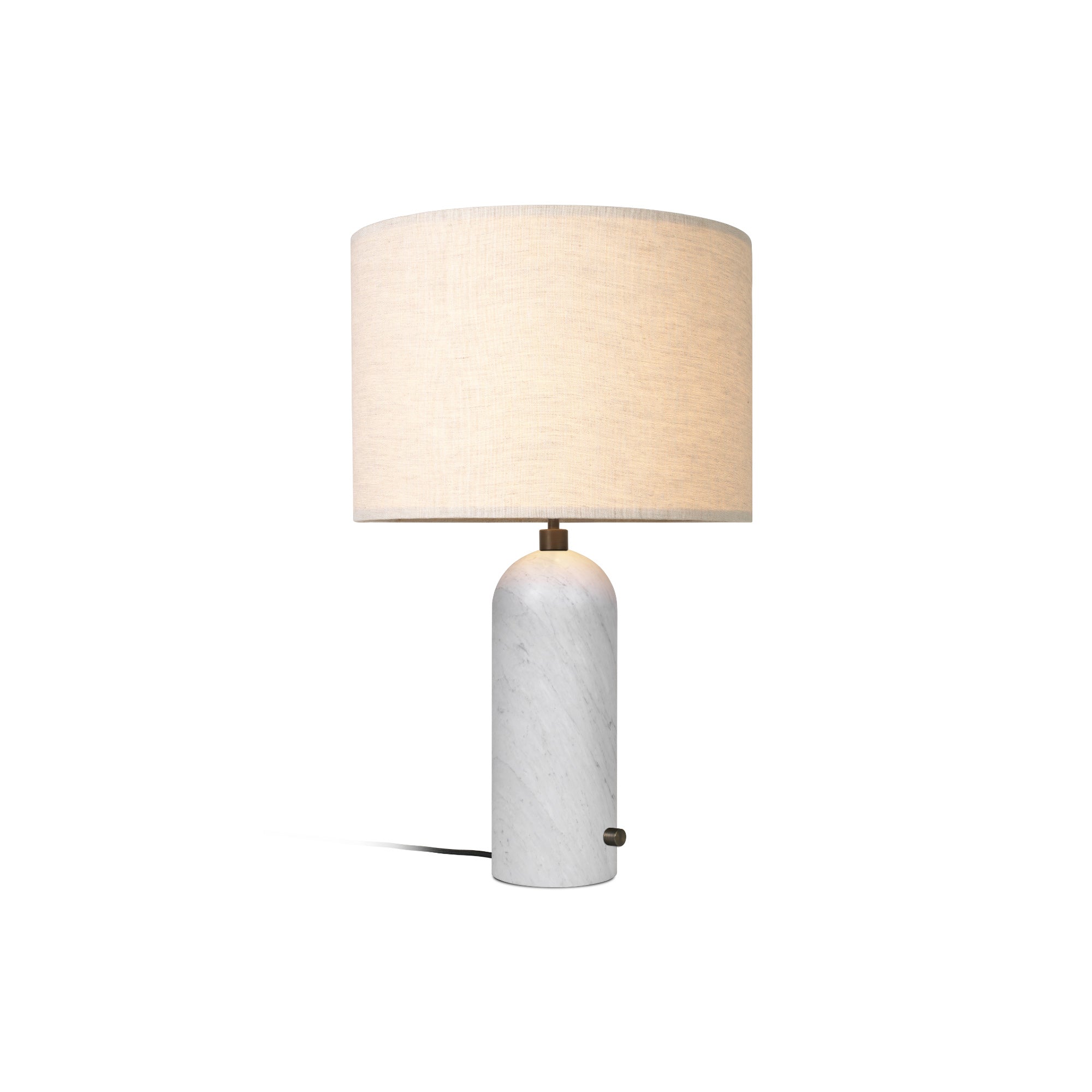 Gravity 10012329 Large Table Lamp - White Marble/Canvas Shade-1