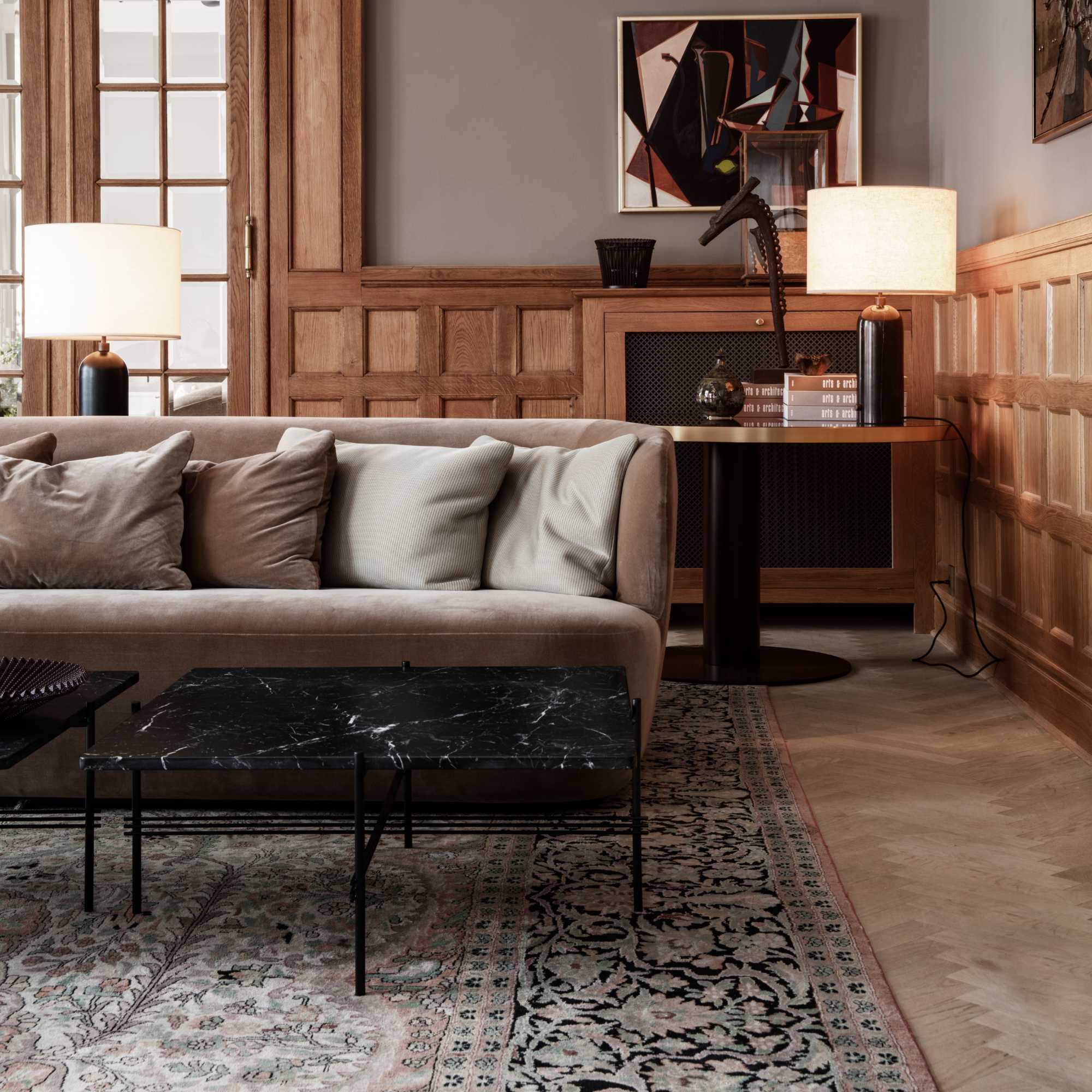 Gravity 10012311 Large Table Lamp - Blackened Steel/White Shade-2