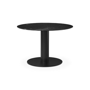 Gubi 2.0 10012730 Round Dining Table - Black/Black Marquina Marble