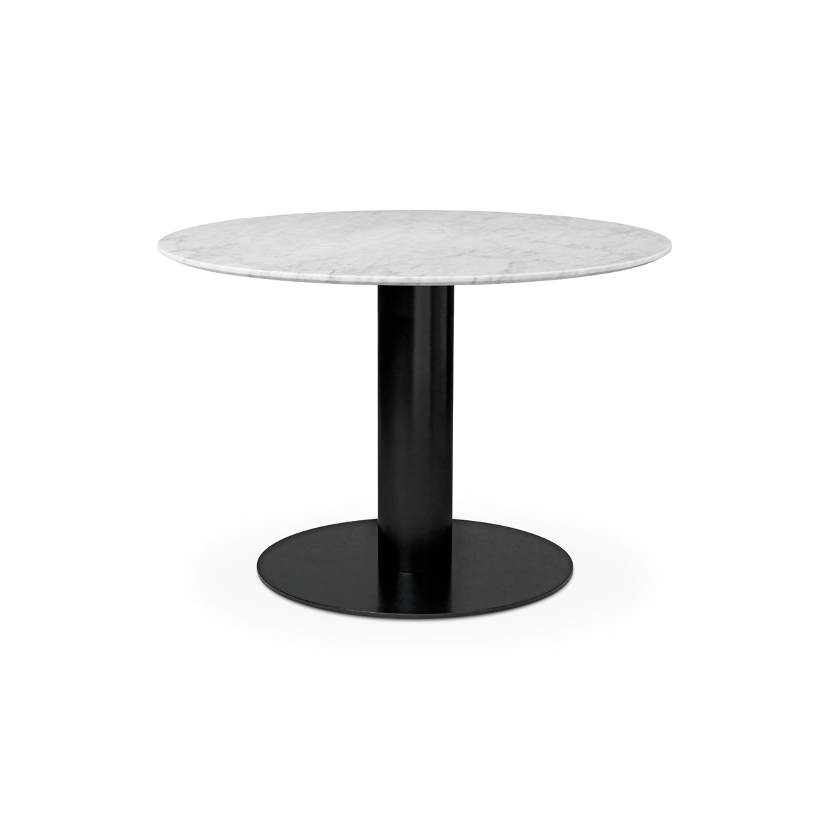 Gubi - Gubi 2.0 10012735 Round Dining Table - Black/White Carrara ...