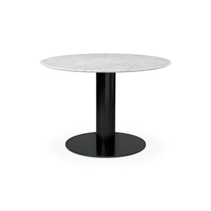 Gubi 2.0 10012735 Round Dining Table - Black/White Carrara Marble