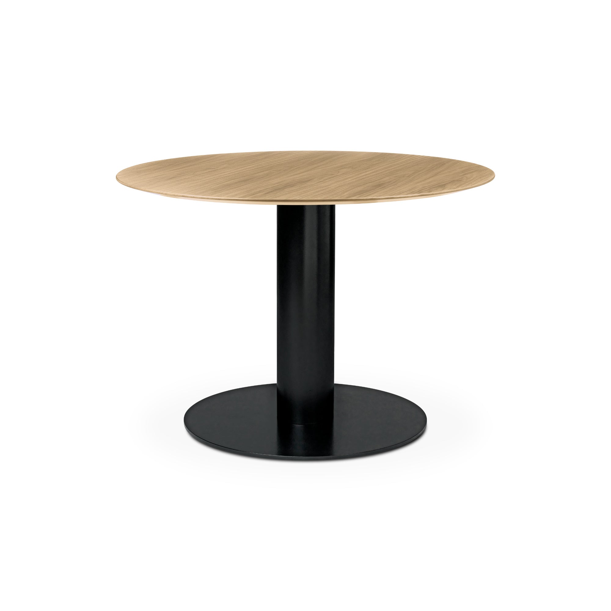 Gubi 2.0 10012737 Round Dining Table - Black/Oak Semi Matt Lacquered