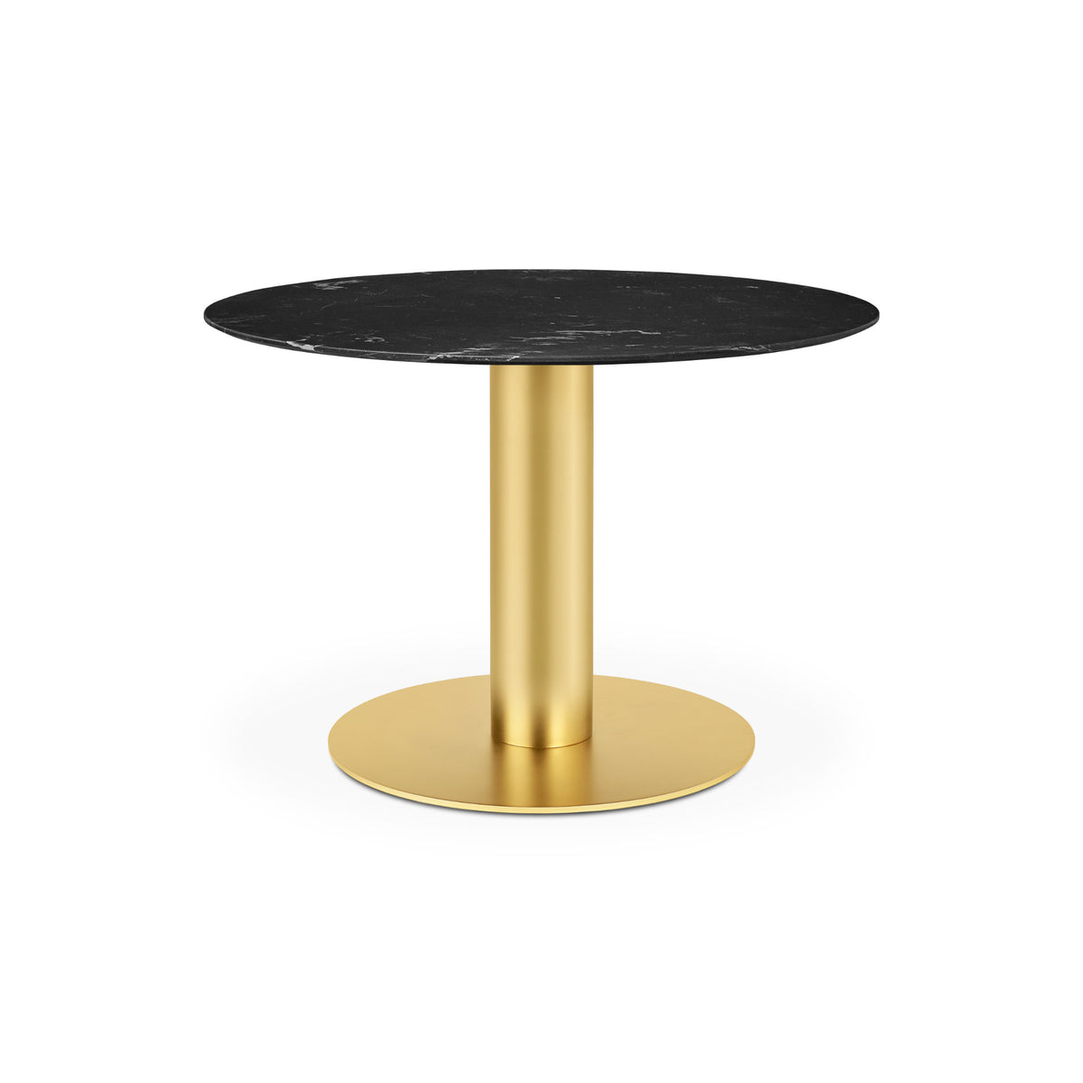 Gubi Dining Table – 110x72 / Metal (Brass) / Marble (Black Marquina)-1