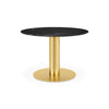 Gubi 2.0 10012740 Round Dining Table - Brass/Black Marquina Marble