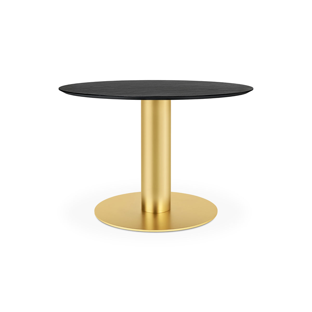 Gubi Dining Table – 110x72 / Metal (Brass) / Wood (Black Stained Ash Semi Matt Lacquered)-1