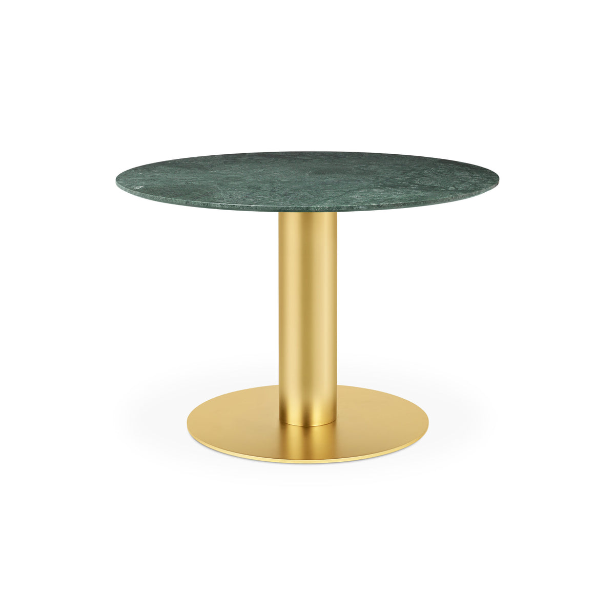 Gubi Dining Table – 110x72 / Metal (Brass) / Marble (Green Guatemala)-1