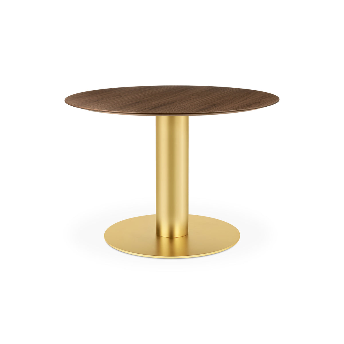Gubi Dining Table – 110x72 / Metal (Brass) / Wood (American Walnut Semi Matt Lacquered)-1
