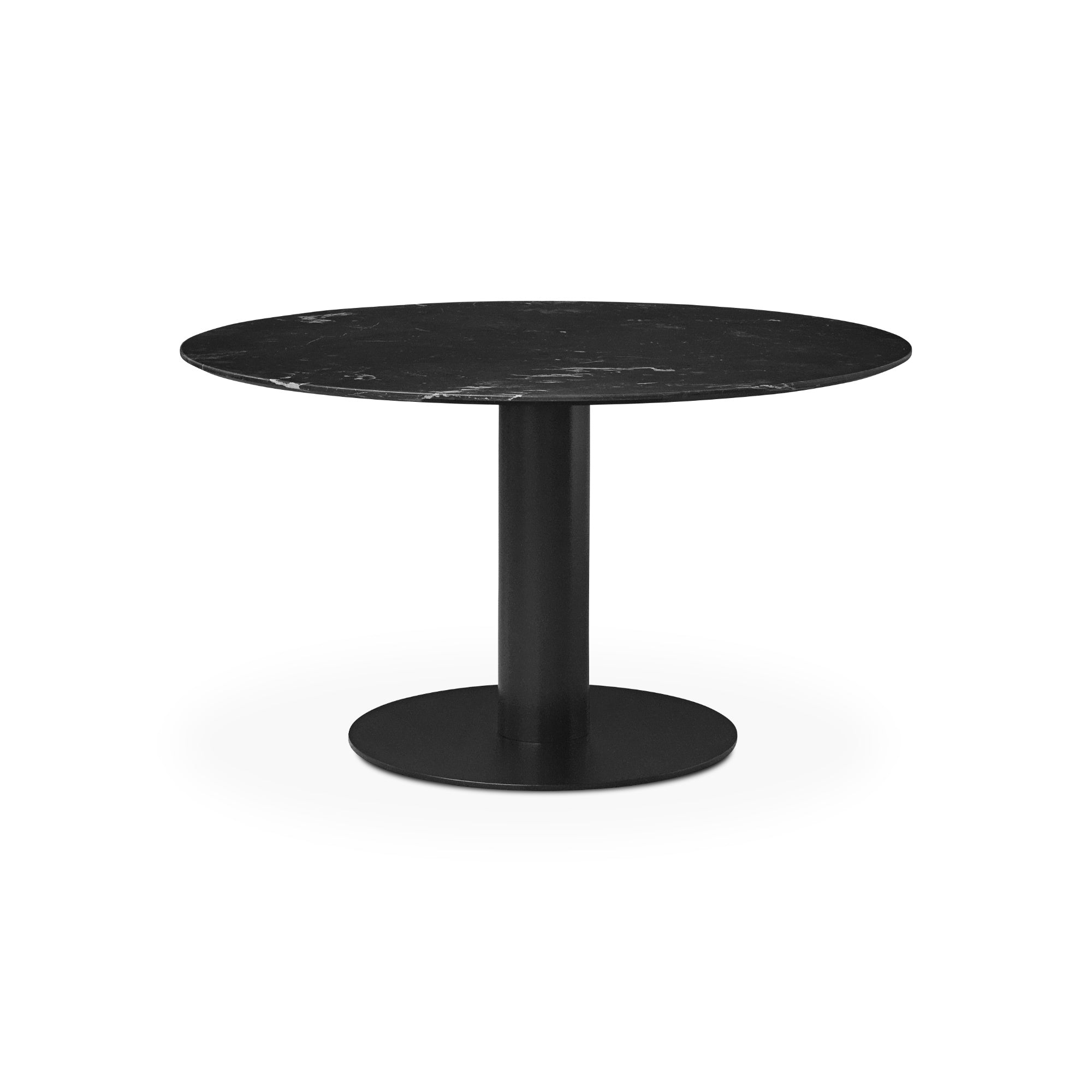 Gubi 2.0 10012772 Round Dining Table - Black/Black Marquina Marble-1