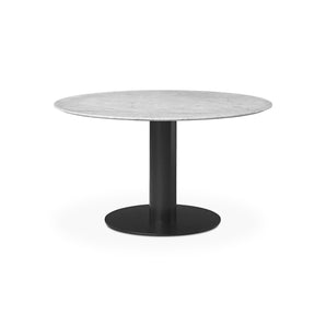 Gubi 2.0 10012774 Round Dining Table - Black/White Carrara Marble