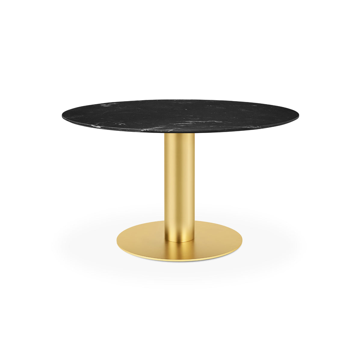 Gubi Dining Table – 130x72 / Metal (Brass) / Marble (Black Marquina)-1