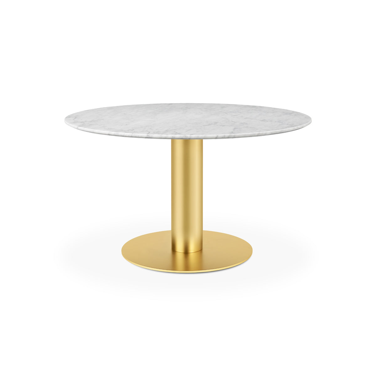 Gubi Dining Table – 130x72 / Metal (Brass) / Marble (White Carrara)-1