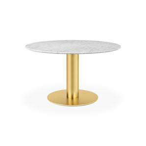 Gubi 2.0 10012783 Round Dining Table - Brass/White Carrara Marble
