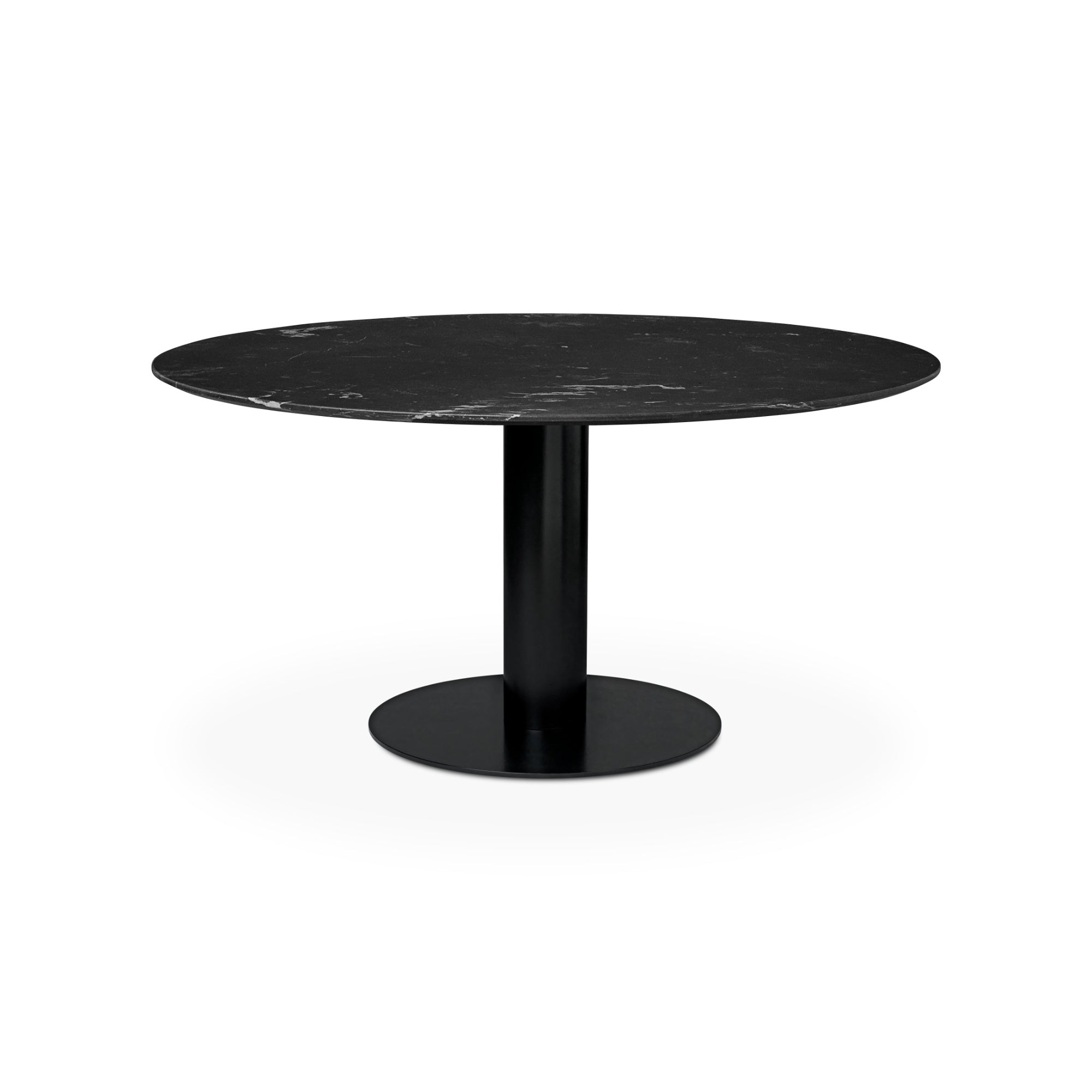 Gubi 2.0 10012790 Round Dining Table - Black/Black Marquina Marble-1