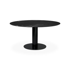 Gubi 2.0 10012790 Round Dining Table - Black/Black Marquina Marble
