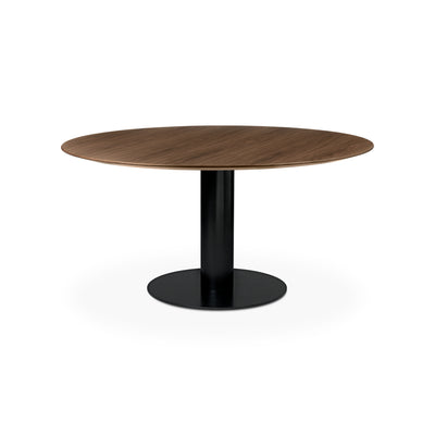 طاولة طعام مستديرة Gubi 2.0 10012792 - أسود/جوز أمريكي مطلي بطبقة شبه لامعة